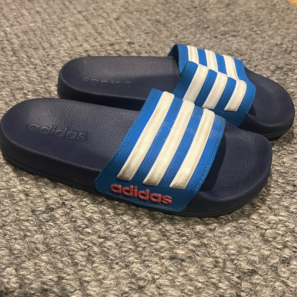 Adidas Kids' Adilette Shower Slide Size 13 Blue and White